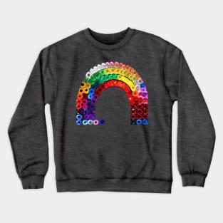 Retro Rainbow Sequin Print 70s 80s Vibe Crewneck Sweatshirt